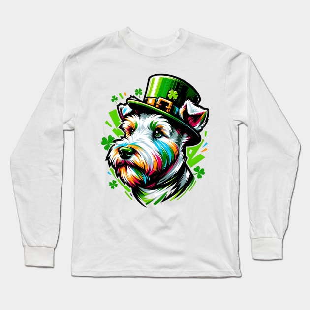 Lakeland Terrier Dog Celebrates Saint Patrick's Day Long Sleeve T-Shirt by ArtRUs